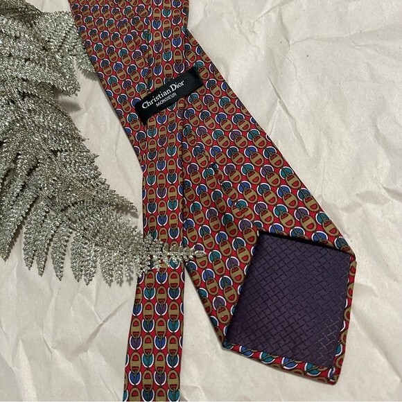 Christian Dior CD Monogram Logo Print Silk Neck Tie - Picture 1 of 13